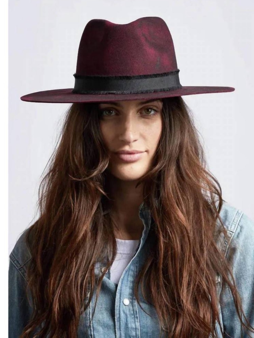 NWT AMERICAN HAT
MAKERS women's bordeaux fedora in plum medium